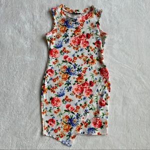 *Sold* White Multicolored Floral Bodycon Dress